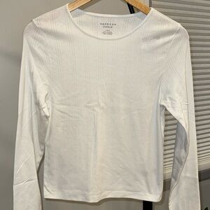 American Eagle Long Sleeve Pointelle Knit Tee